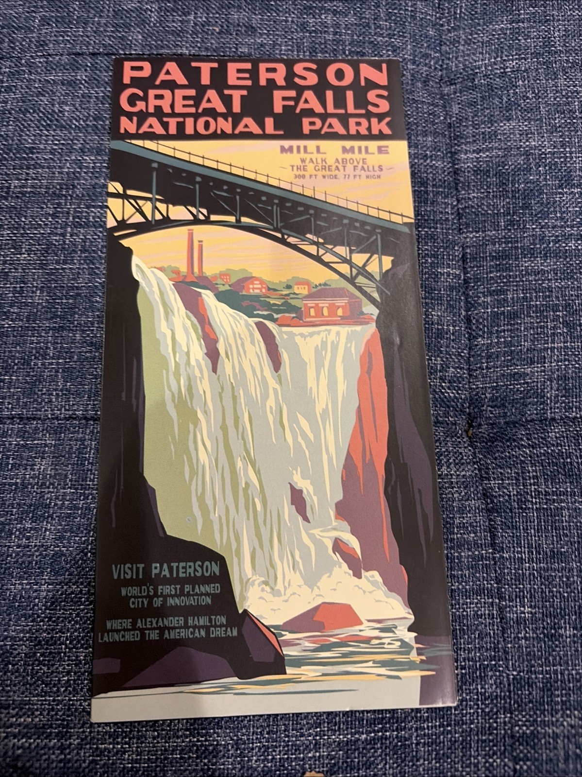 Paterson Great Falls National Park Brochure Informative Map Guide, New Jersey