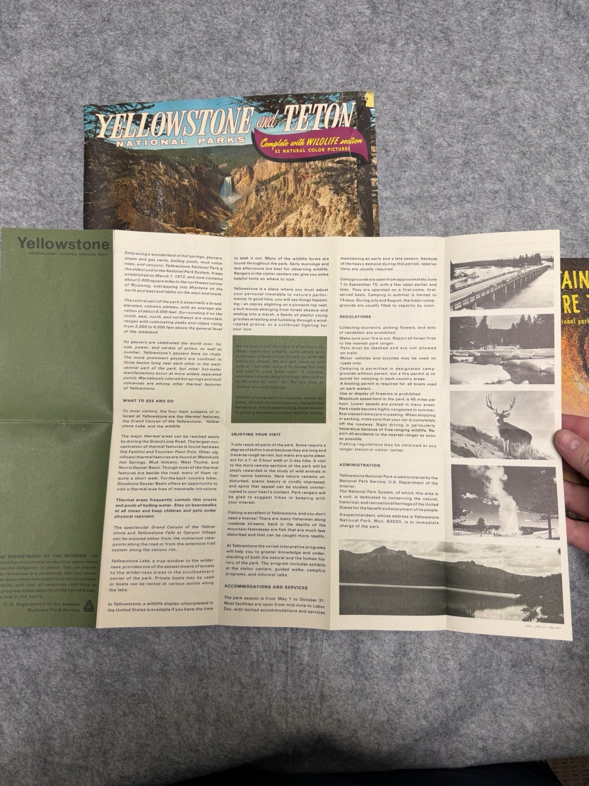Vintage 1960s Yellowstone National Park memorabilia lot of 3