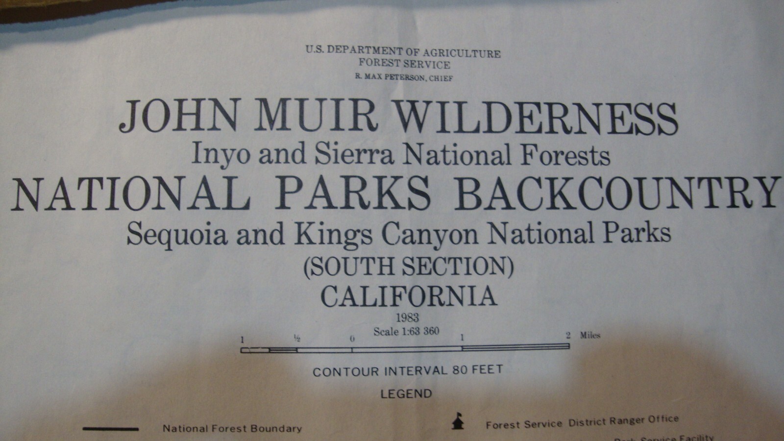 1983 USDA Topographic Maps Of John Muir Wilderness & Sequoia-Kings Canyon