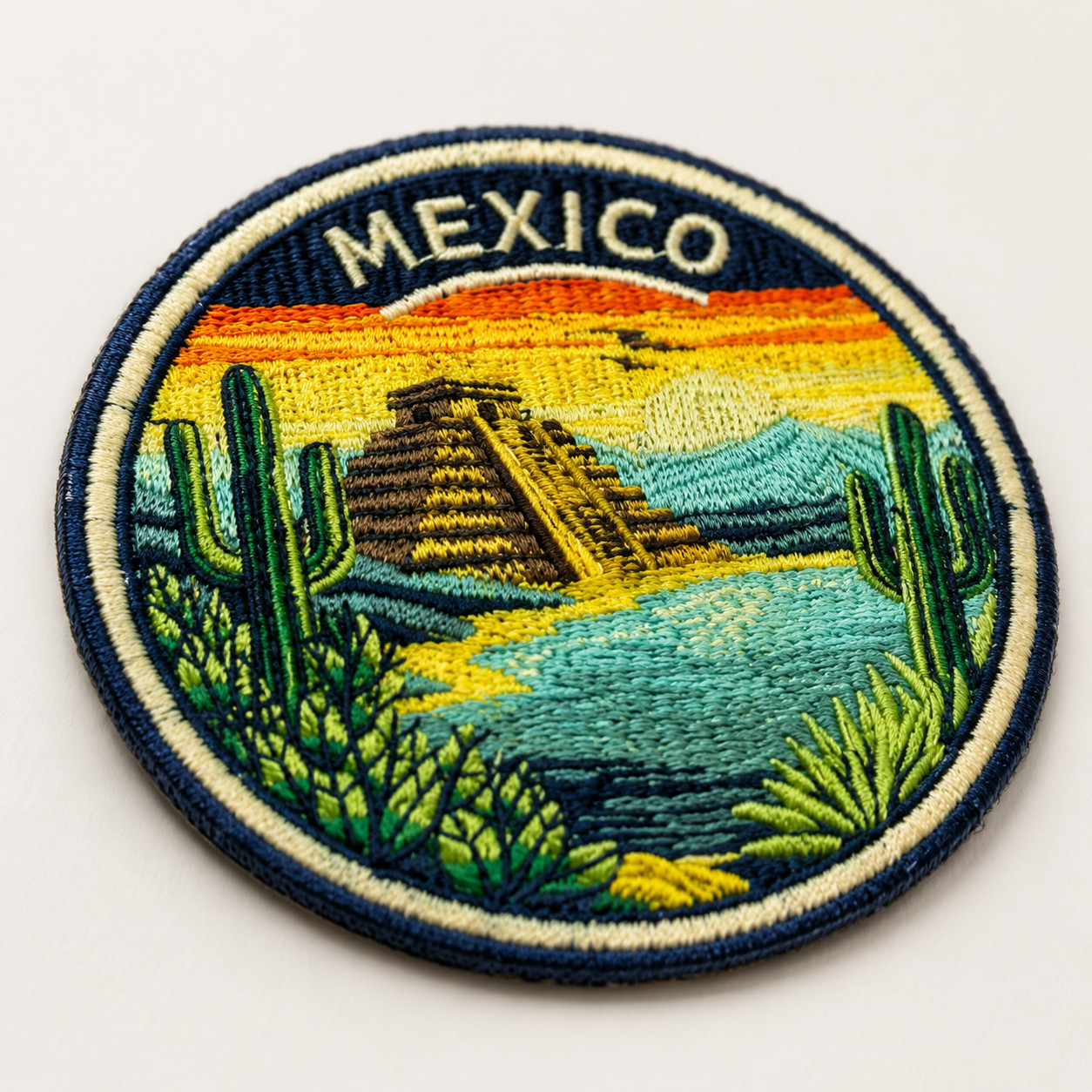 Chichen Itza Mexico Patch 3″ Iron On Embroidered Pyramid Travel Souvenir