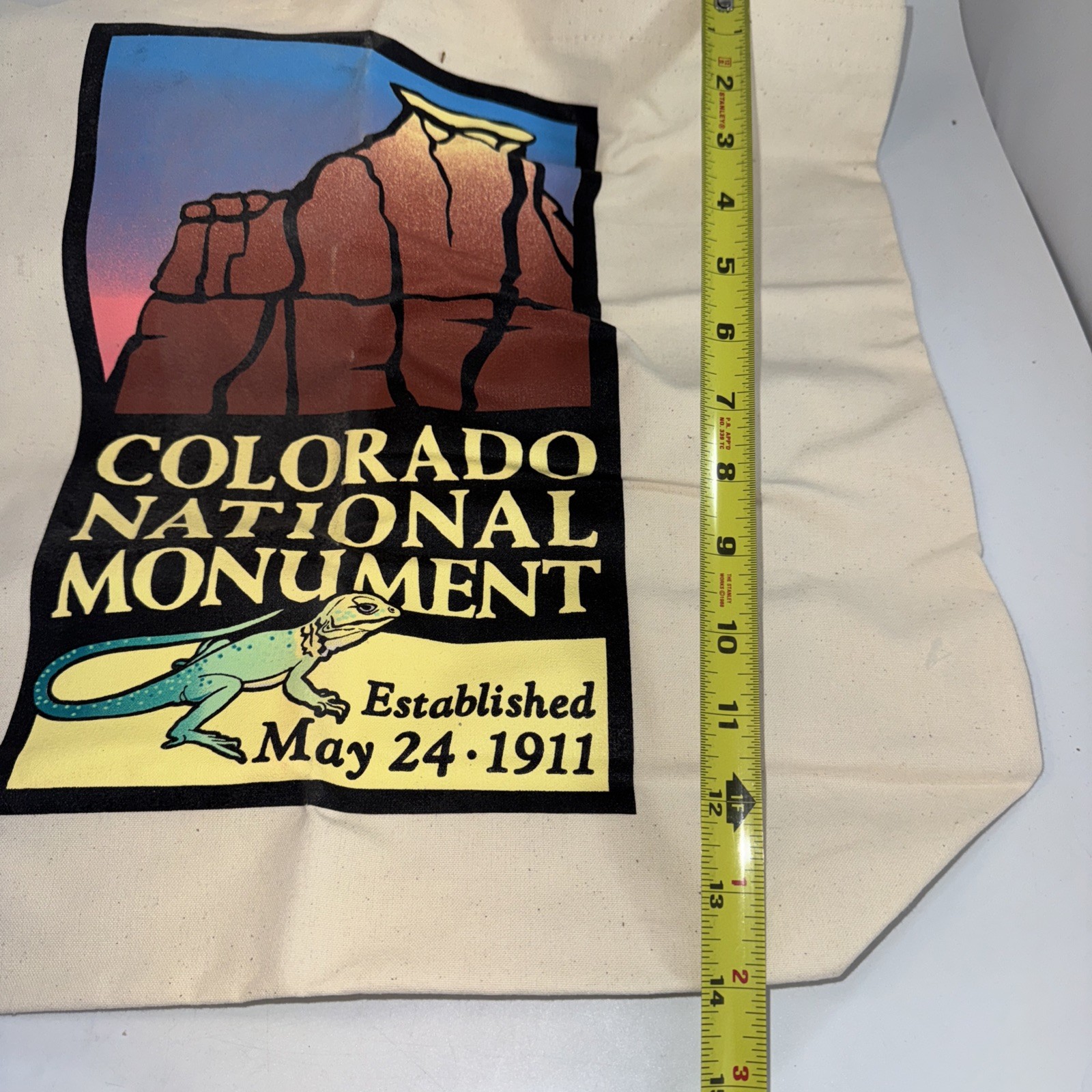 Vintage Colorado National Monument Canvas Tote Bag 1996 National Park NOS