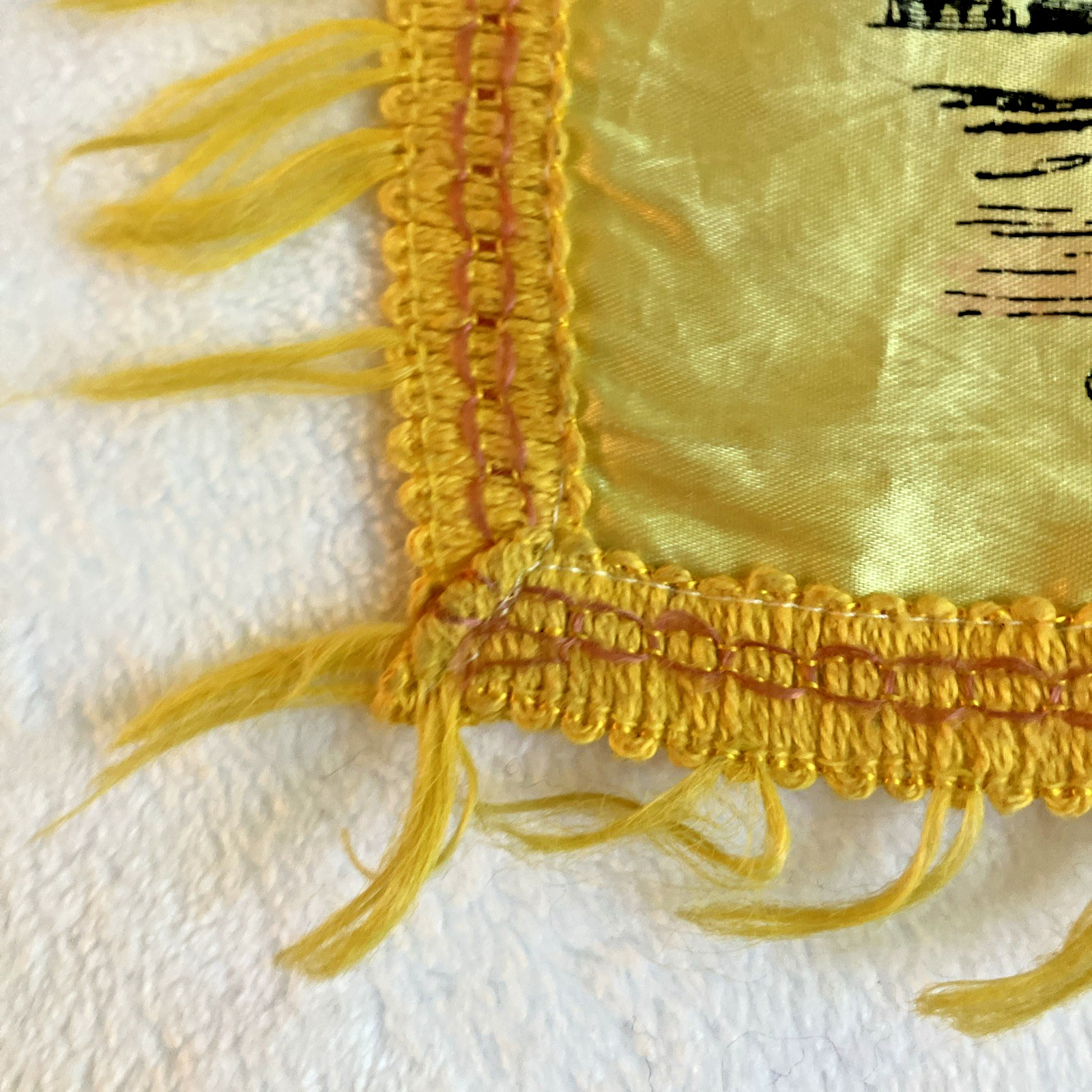 Vintage Yellow Yellowstone Park Scenic Wonders Souvenir Silk Pillow Sham