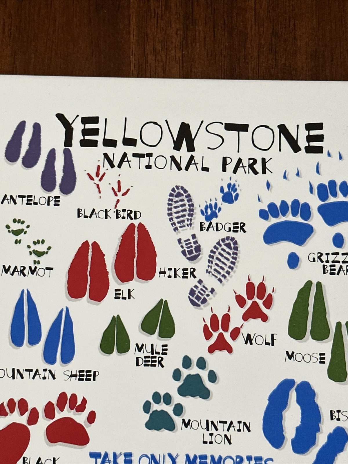 Yellowstone National Park Ceramic Tile Footprints Wall Hanging Picture Trivet