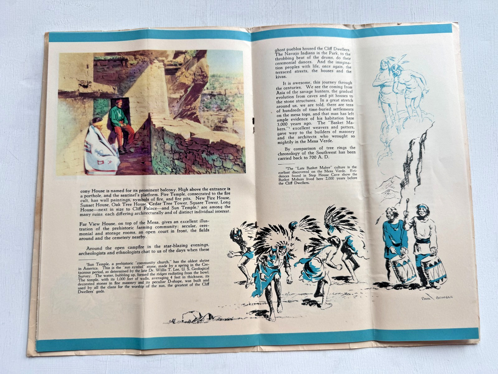 1930’s The Story of Mesa Verde National Park Brochure- Beautiful Cover Image!