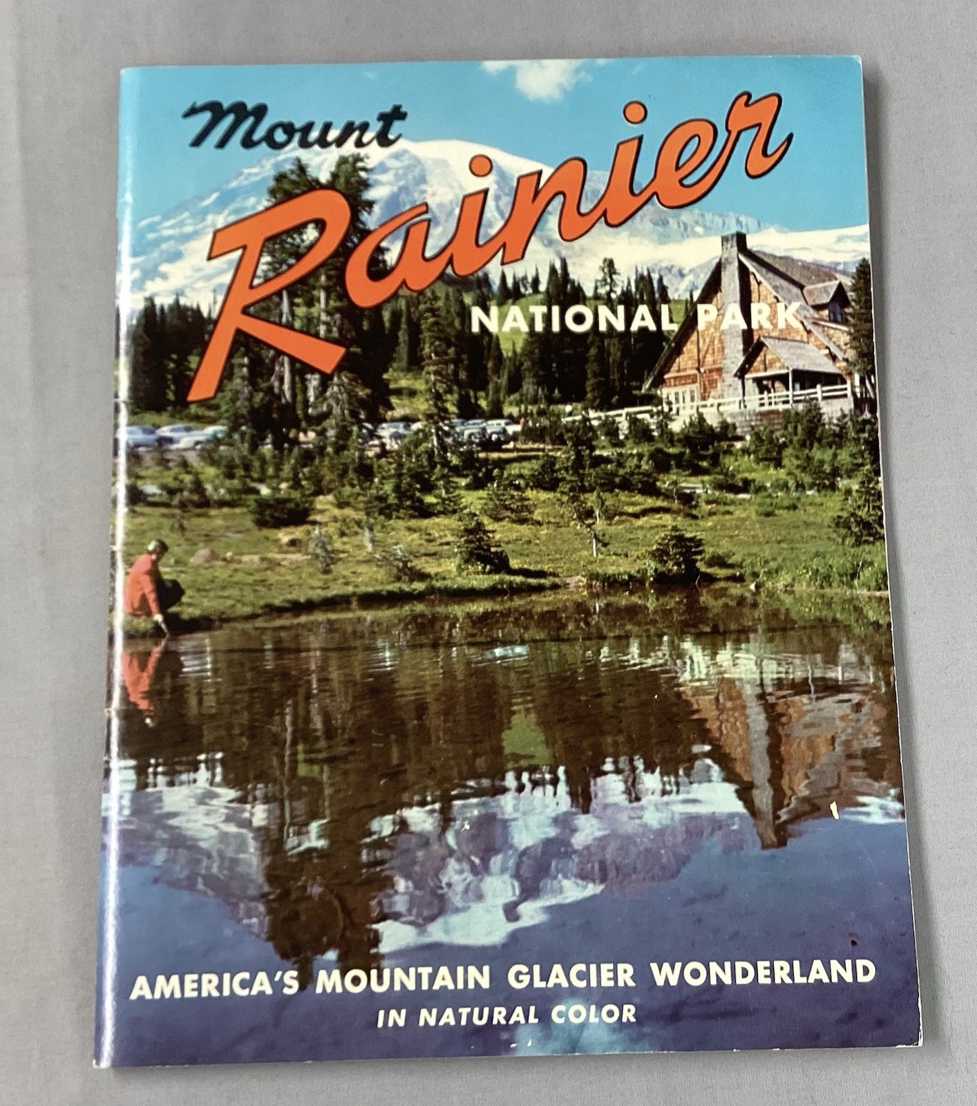 1970s Mount Rainier National Park Large Color Brochure Extra Photo Tour Group