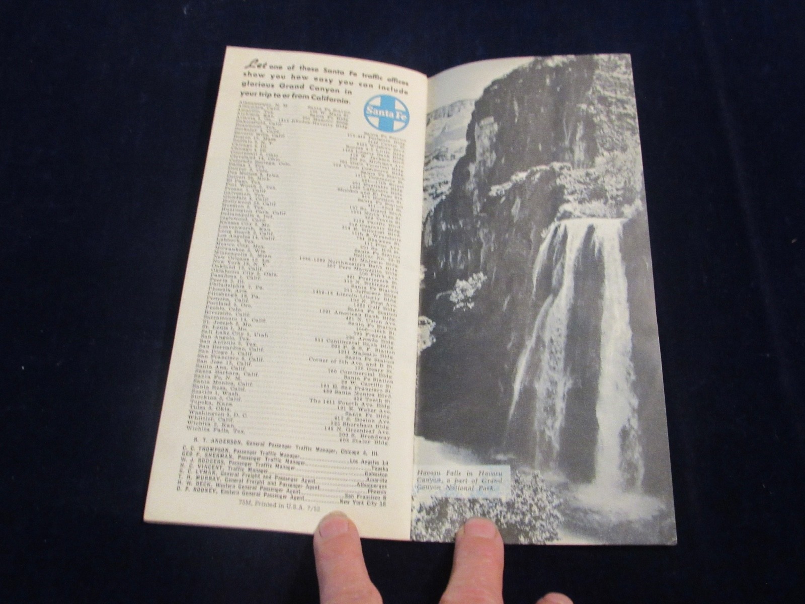 Vtg 1952 Grand Canyon National Park Santa Fe Railroad Travel Brochure AZ C675