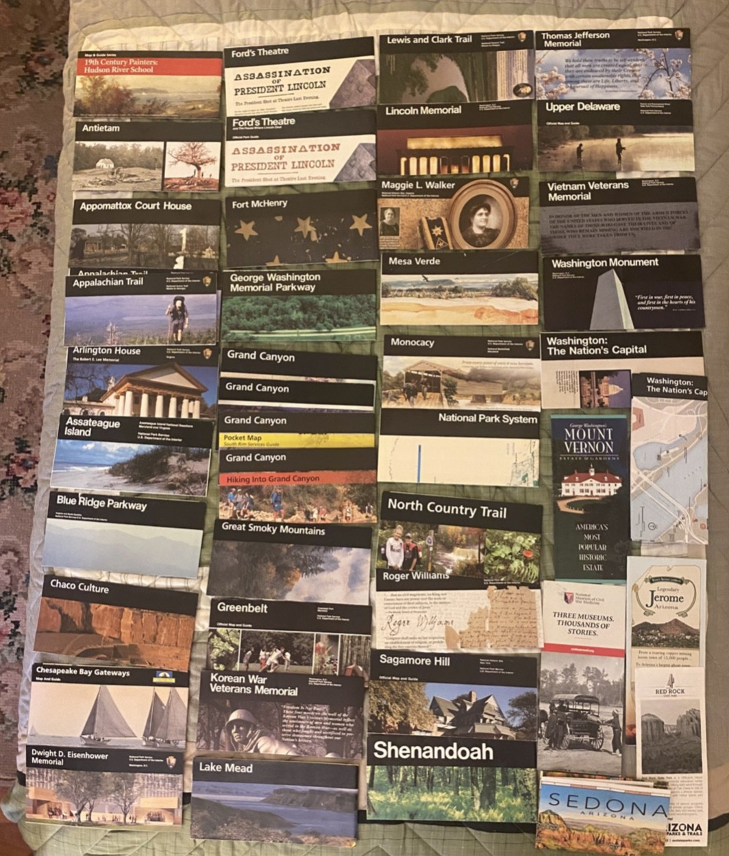 National Park Service Unigrid Brochures Lot of 45 (34 unique) w/ Bonus material