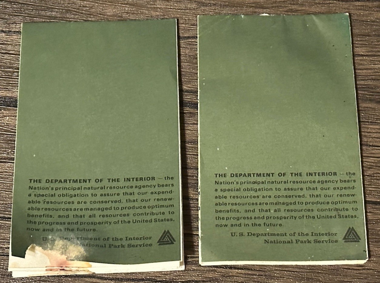 Vintage Paper: 2 1967 YELLOWSTONE NATIONAL PARK Fold Out Paper Brochure Souvenir