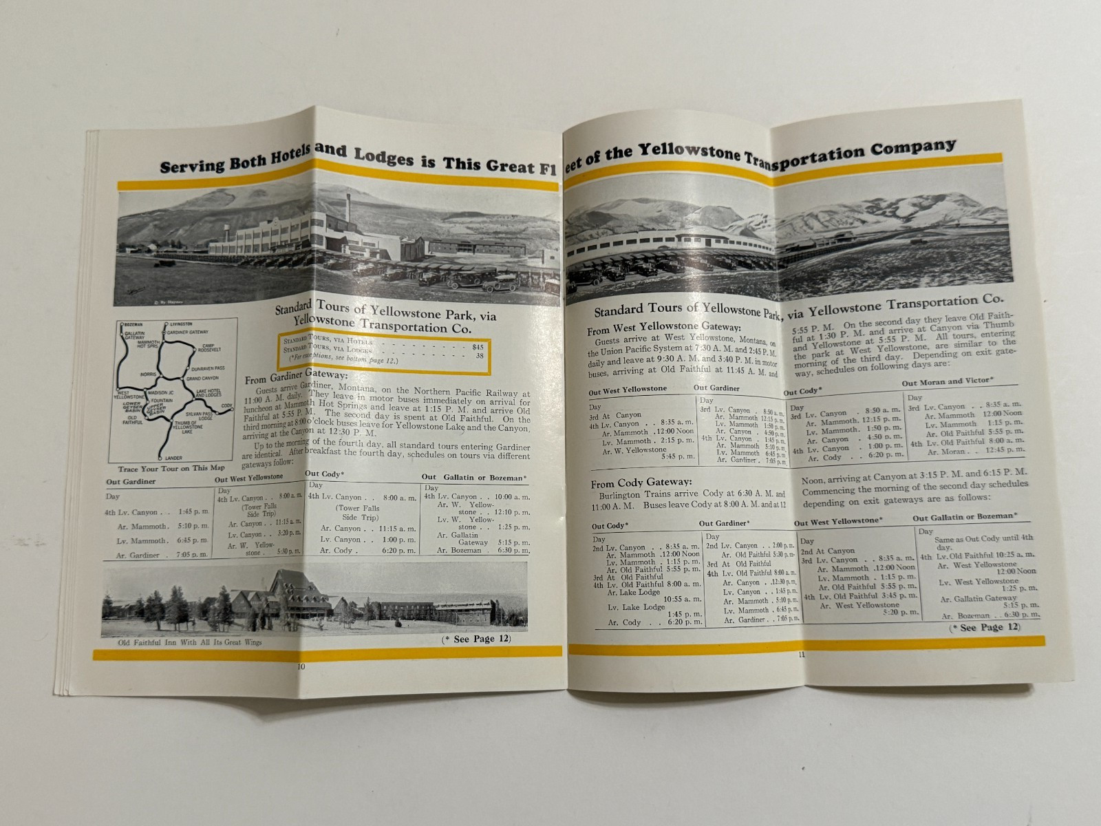 1930s Yellowstone National Park Advertising Tourist Travel Brochure