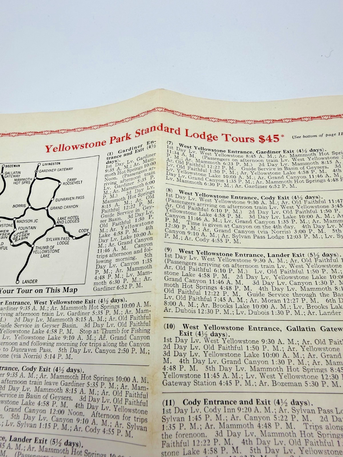 1920’s Yellowstone Park Brochure w/ Maps