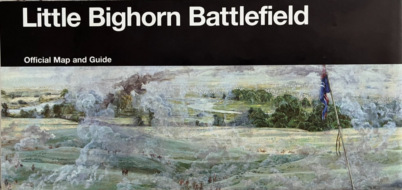 1997 LITTLE BIGHORN BATTLEFIELD NATIONAL PARK SERVICE UNIGRID BROCHURE/MAP OOP
