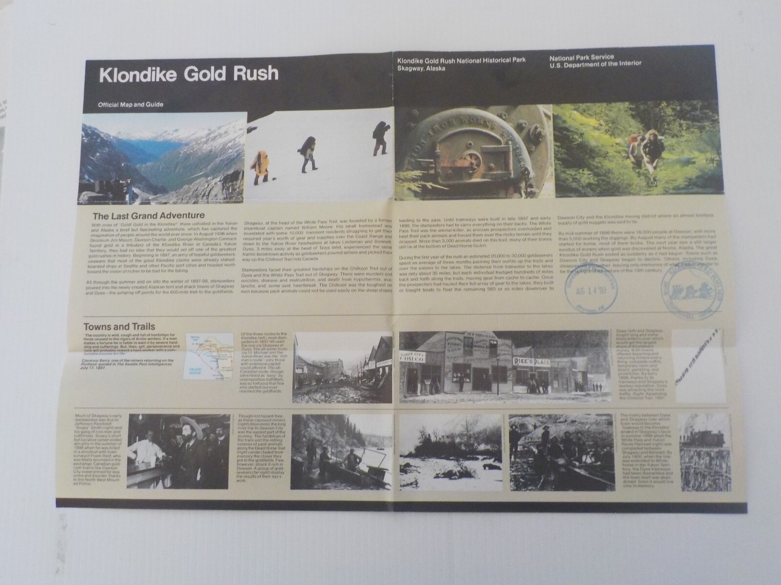 RARE/Two Vintage 1999-2000 Talkeetna, Alaska & Klondike Gold Rush Pamphlets