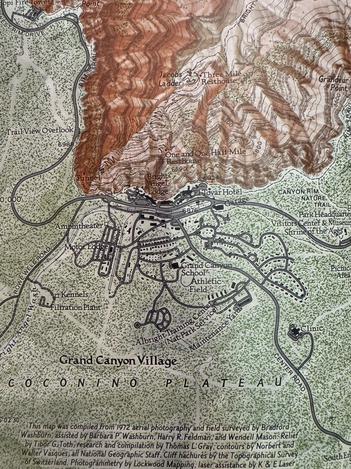 The Heart of the Grand Canyon Arizona National Geographic Society Map July 1978
