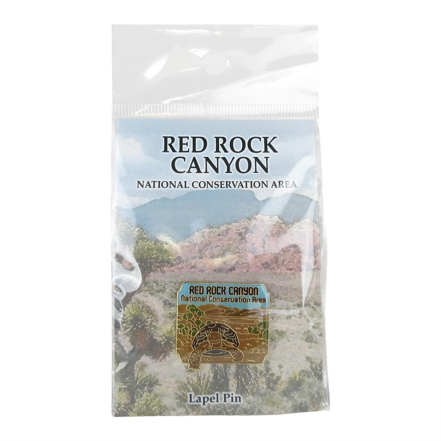 Red Rock Canyon Lapel Hat Pin w/ Desert Tortoise Las Vegas Nevada Mojave Max