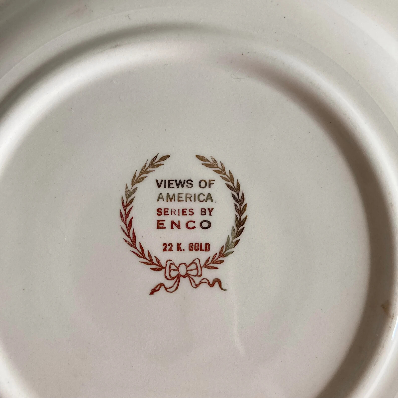 1950s, Grand Canyon National Park Souvenir Plate – ENCO – 22K Gold Rim – 7” Dia