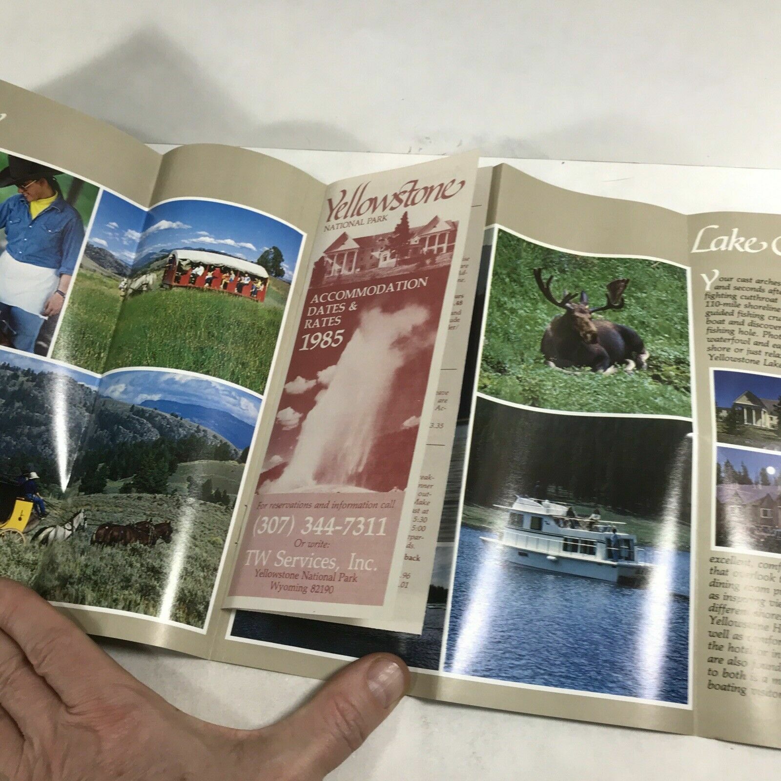 1985 YELLOWSTONE NATIONAL PARK Full Color Travel Brochure Tour Guide & Maps
