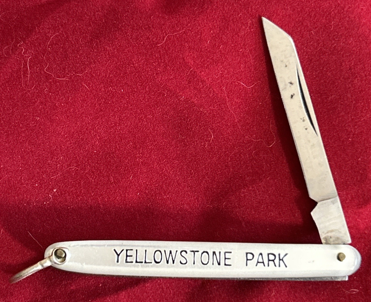 Vintage Yellowstone Park Pocket Knife Japan Pen Knife Sheepsfoot Souvenir