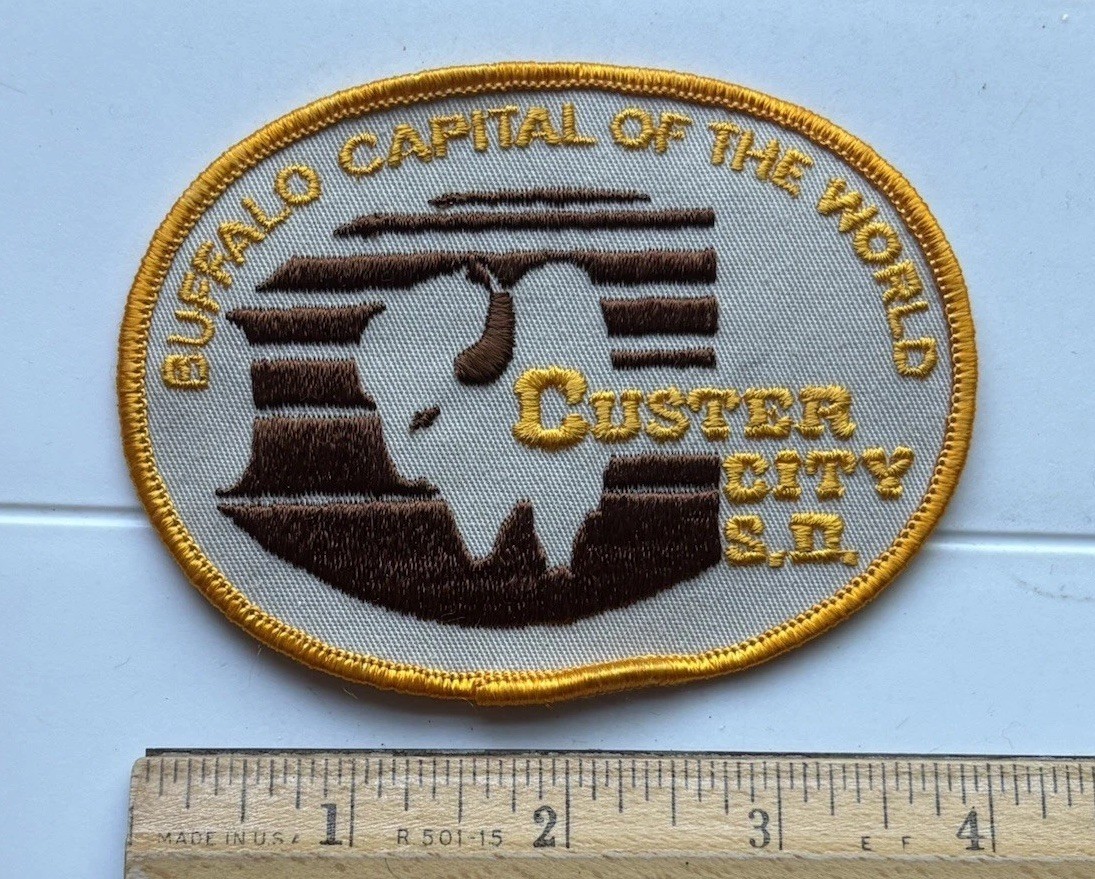 Buffalo Capital of the World Custer City South Dakota Embroidered Sew-on Patch