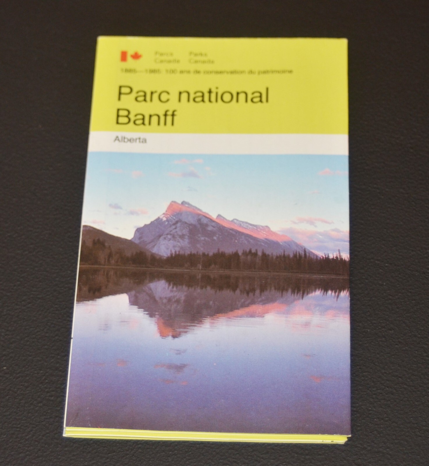 1885-1985 Banff National Park Travel Guide Map Brochure Alberta Canada Vintage