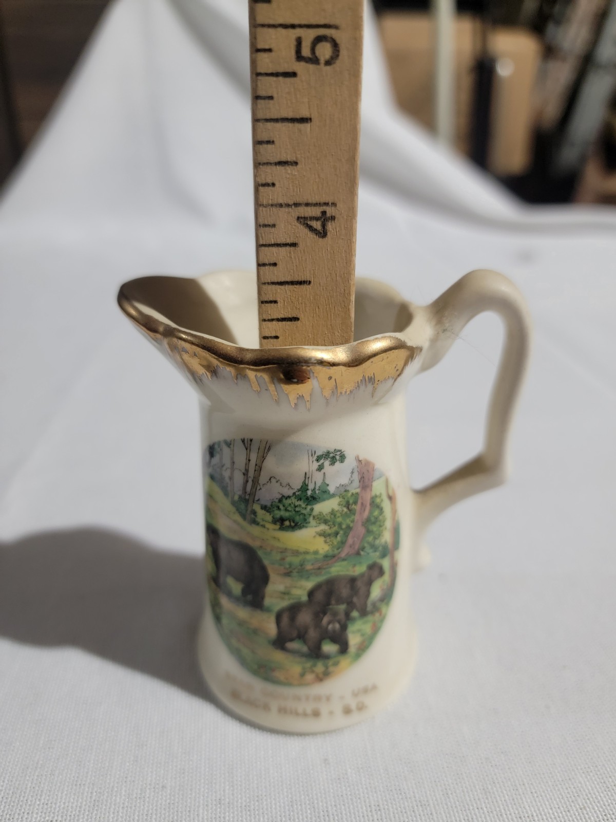Vintage Black Hills National Park Small Ceramic Souvenir Mini Creamer or Pitcher