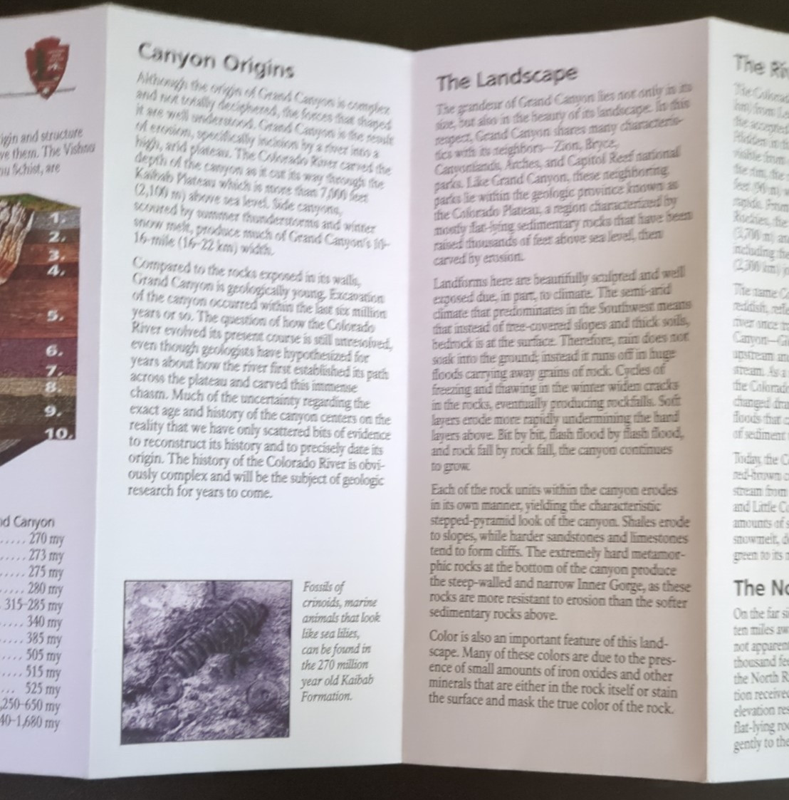 Grand Canyon National Park Geology/Life Along the Rim Brochure