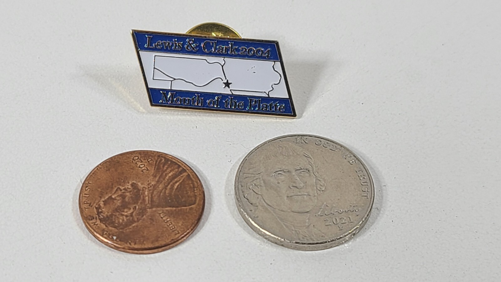 Lewis & Clark National Historic Trail Lapel Pin ‘Mouth of the Platte’ 2004 Star