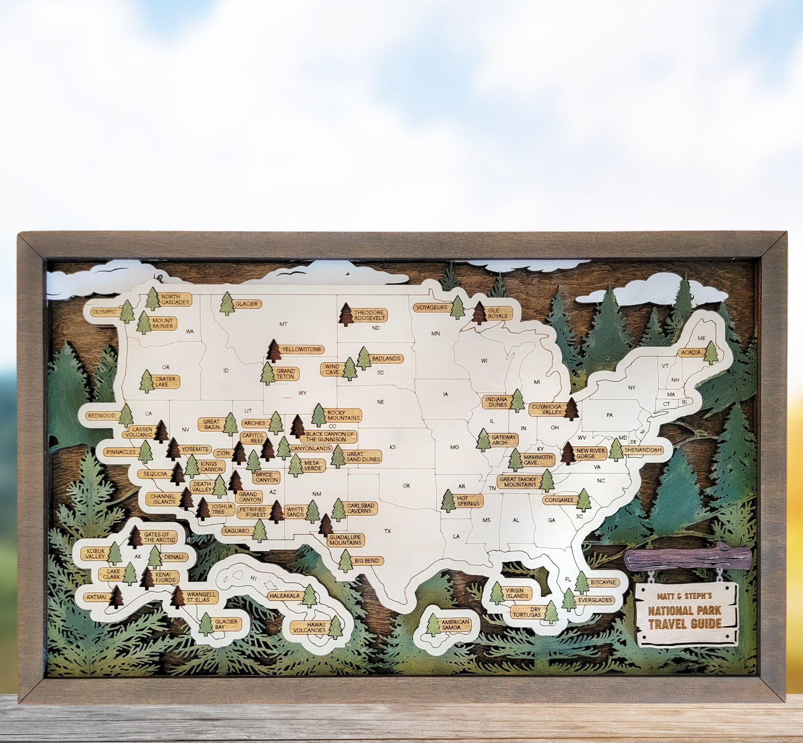 US National Parks Map, National Park Travel Map, National Park Tracker
