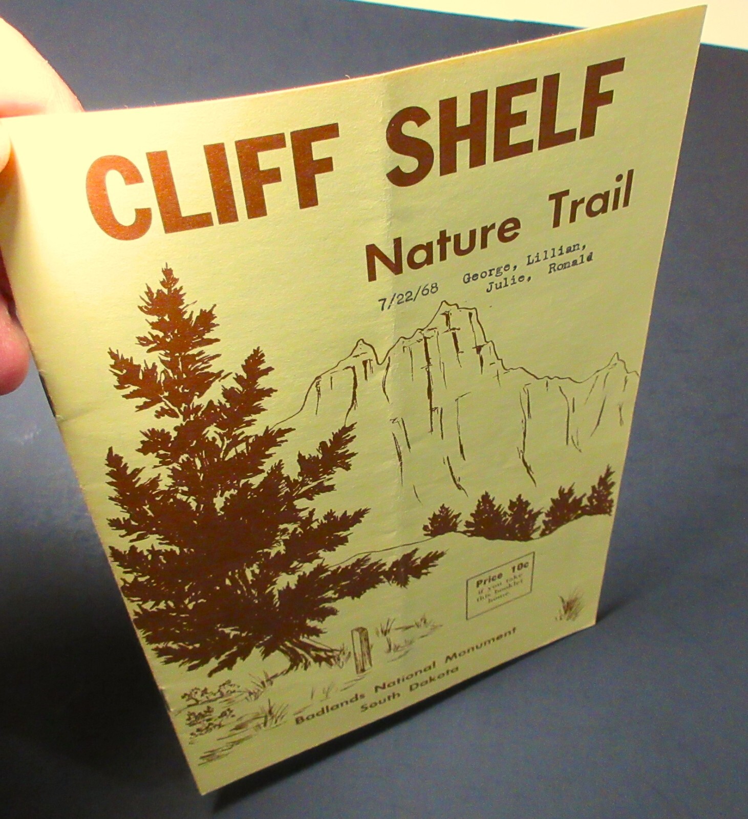 1967 Badlands National Monument Cliff Shelf Nature Trail with Map