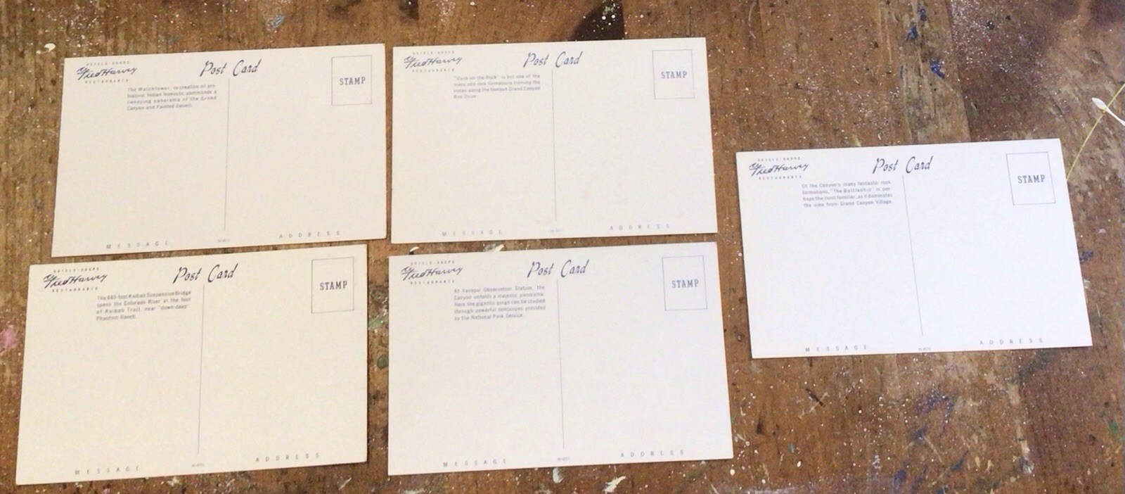 Lot Of (11) Fred Harvey Grand Canyon National Park Unposted Good Condition