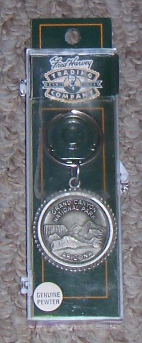 Fred Harvey Trading Co GRAND CANYON National Park Arizona PEWTER KEY CHAIN