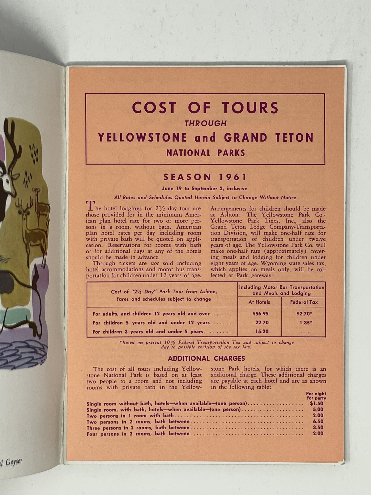 1961 GUIDE TO YELLOWSTONE & GRAND TETON PARK – UNION PACIFIC RAILROAD