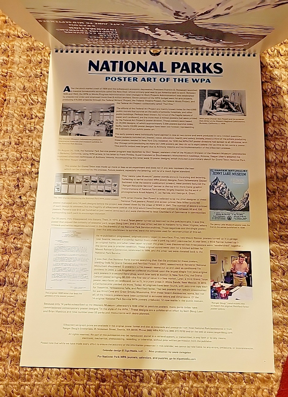 2023 NATIONAL PARKS POSTER ART OF THE WPA OVERSIZE WALL CALENDAR 19″x13.5″ READ