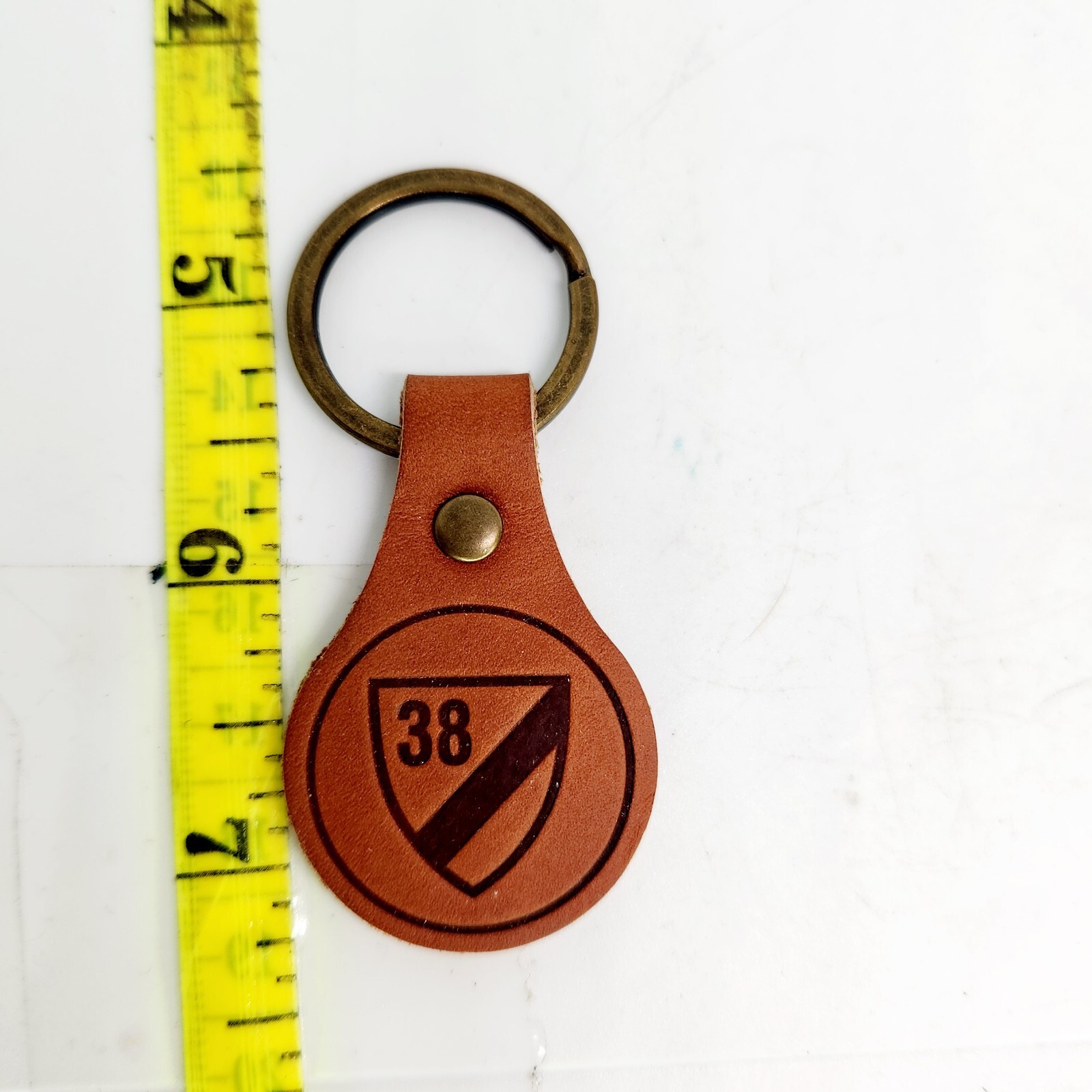 Vintage Cremieux Leather National Park Mountains Key Chain Fob Keychain