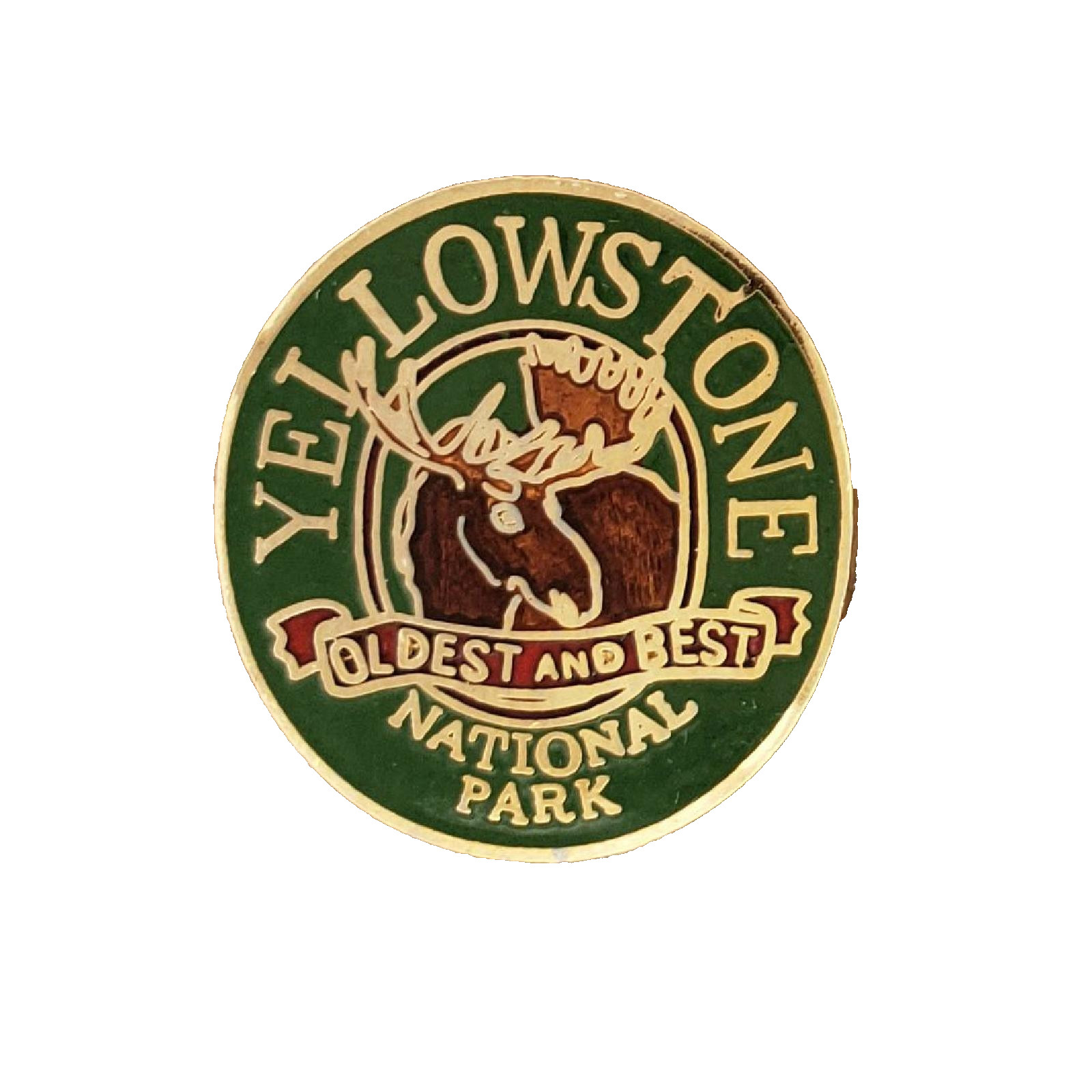 Vintage Yellowstone National Park Lapel Hat Pin Oldest and Best Moose Wyoming