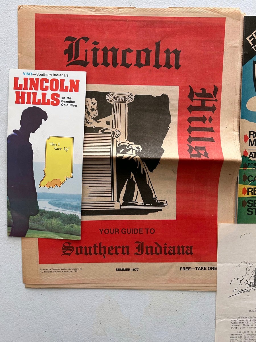 Vintage Indiana travel items pamphlets Lincoln Hills Brown County Interstate 64