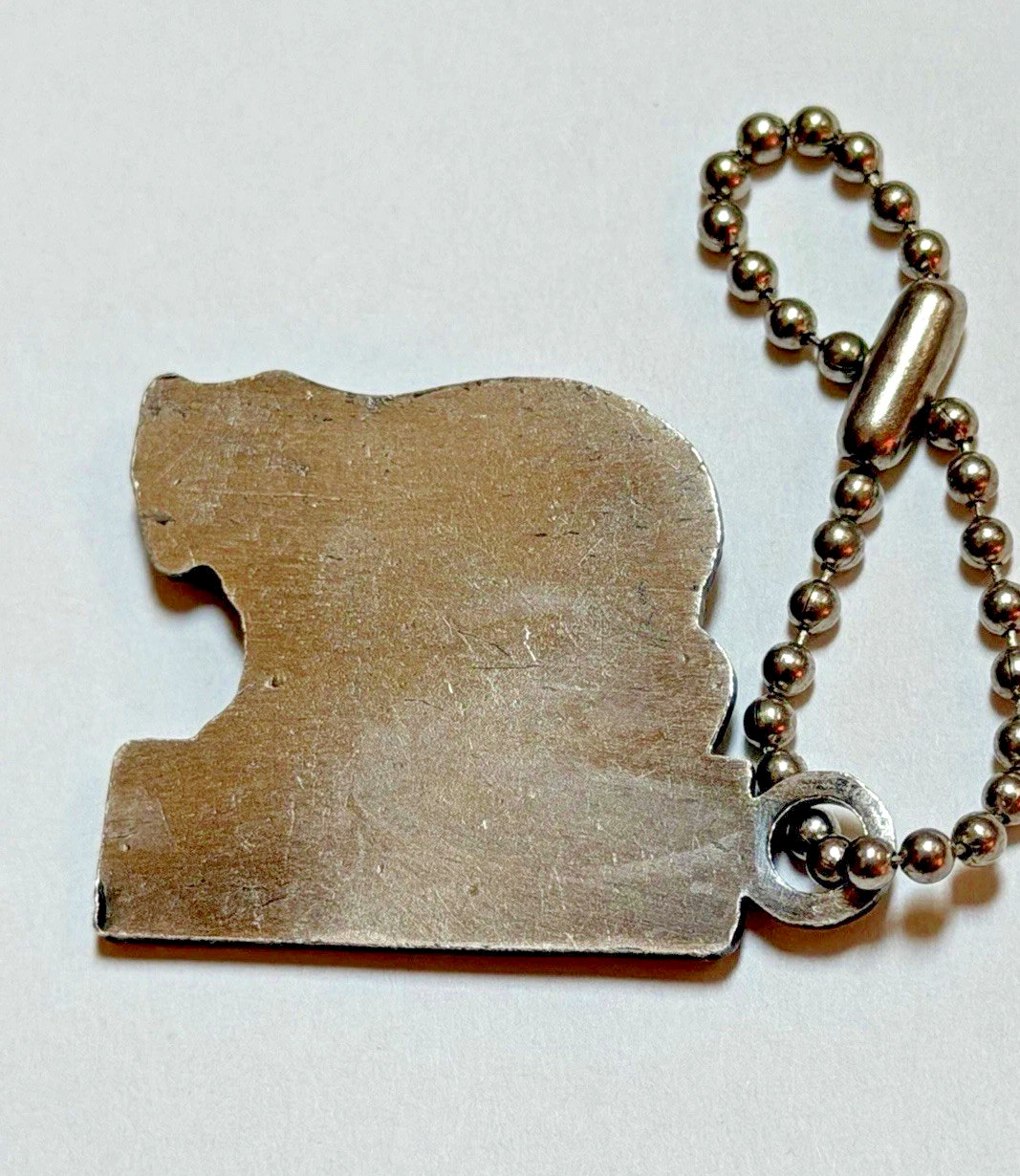 1950s GLACIER NATIONAL PARK Pewter BEAR KEYCHAIN / FOB & Brochure / Map