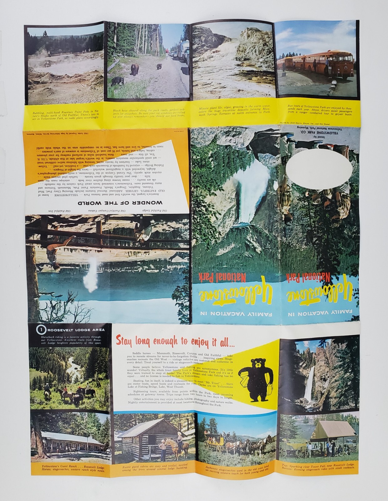 1963 Yellowstone National Park Family Vacation Vintage Travel Brochure