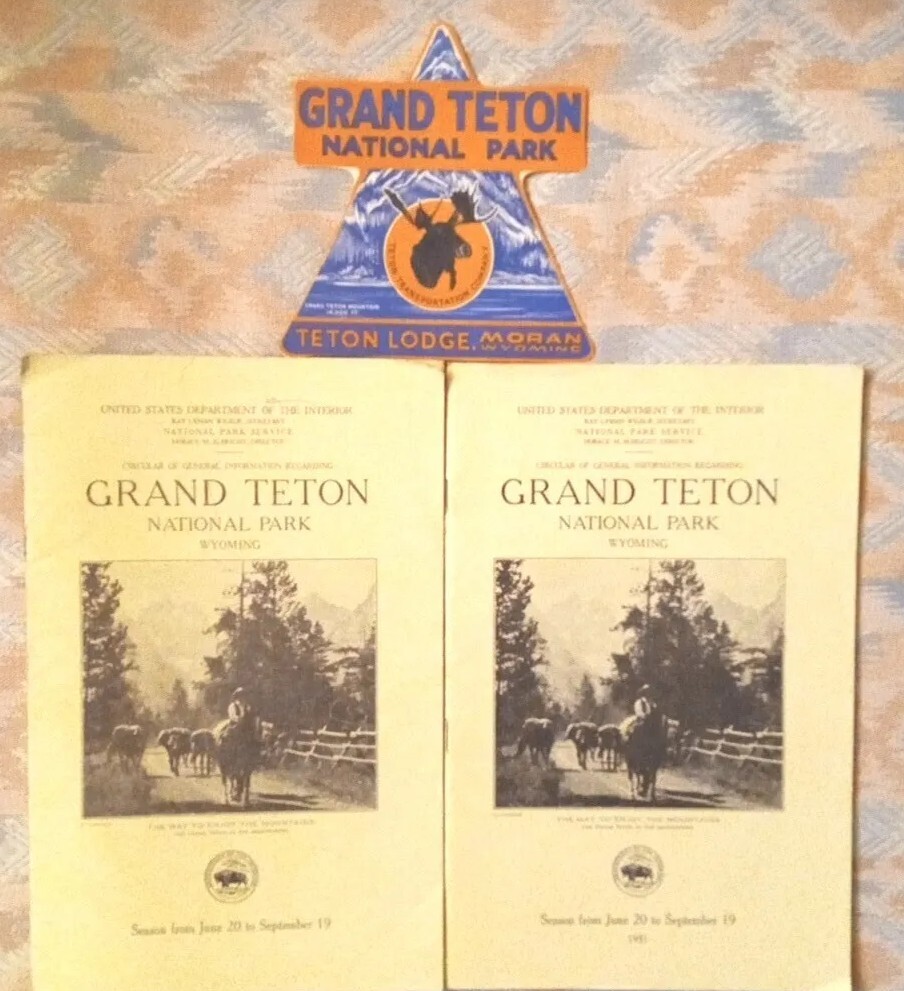 Two 1930’s Grand Teton National Park Gov’t Printing Office Booklets & Bonus GIFT