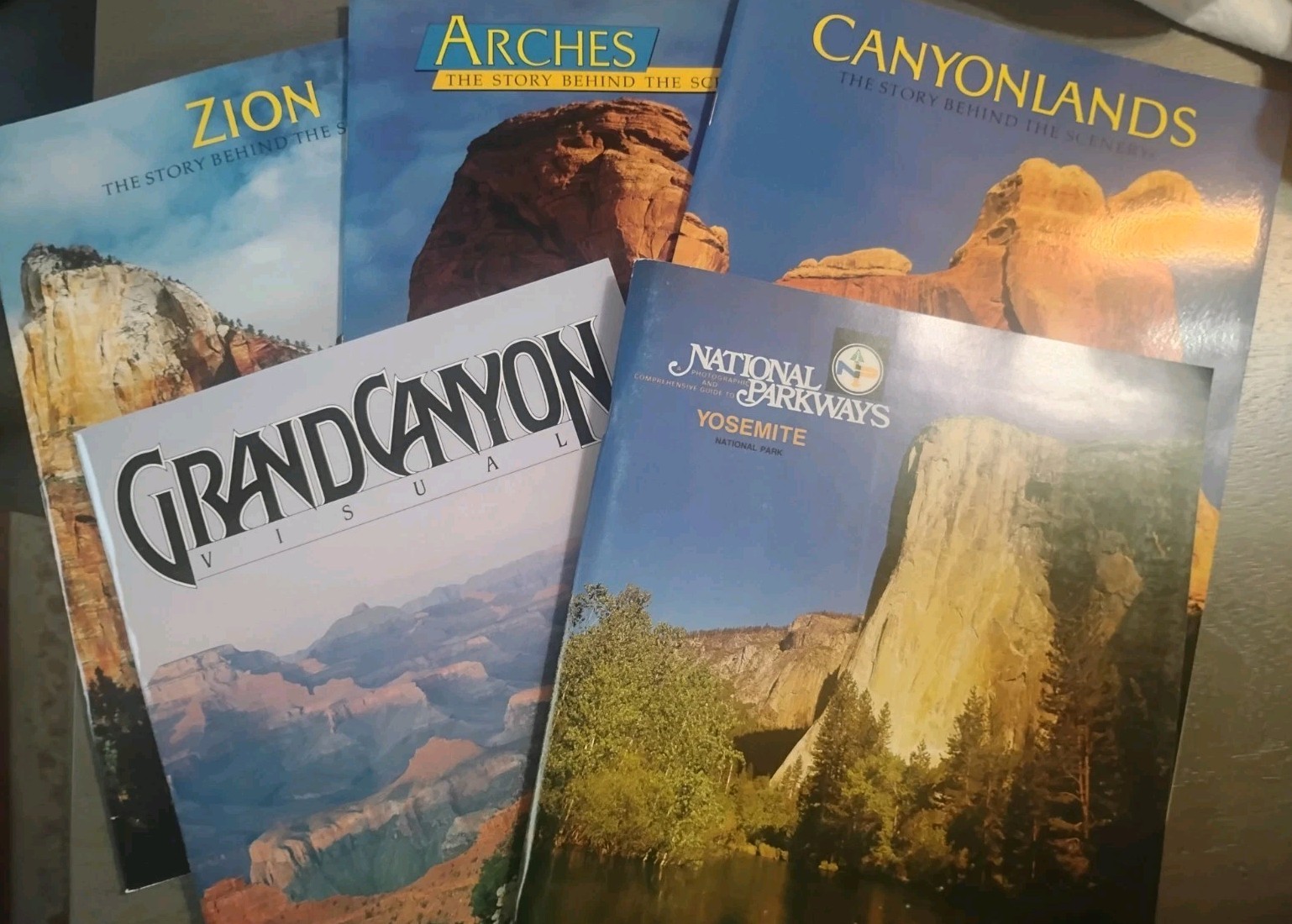 US National Parks Book Lot of 5 Yosemite Grand Canyon Zion Arches Canyonlands