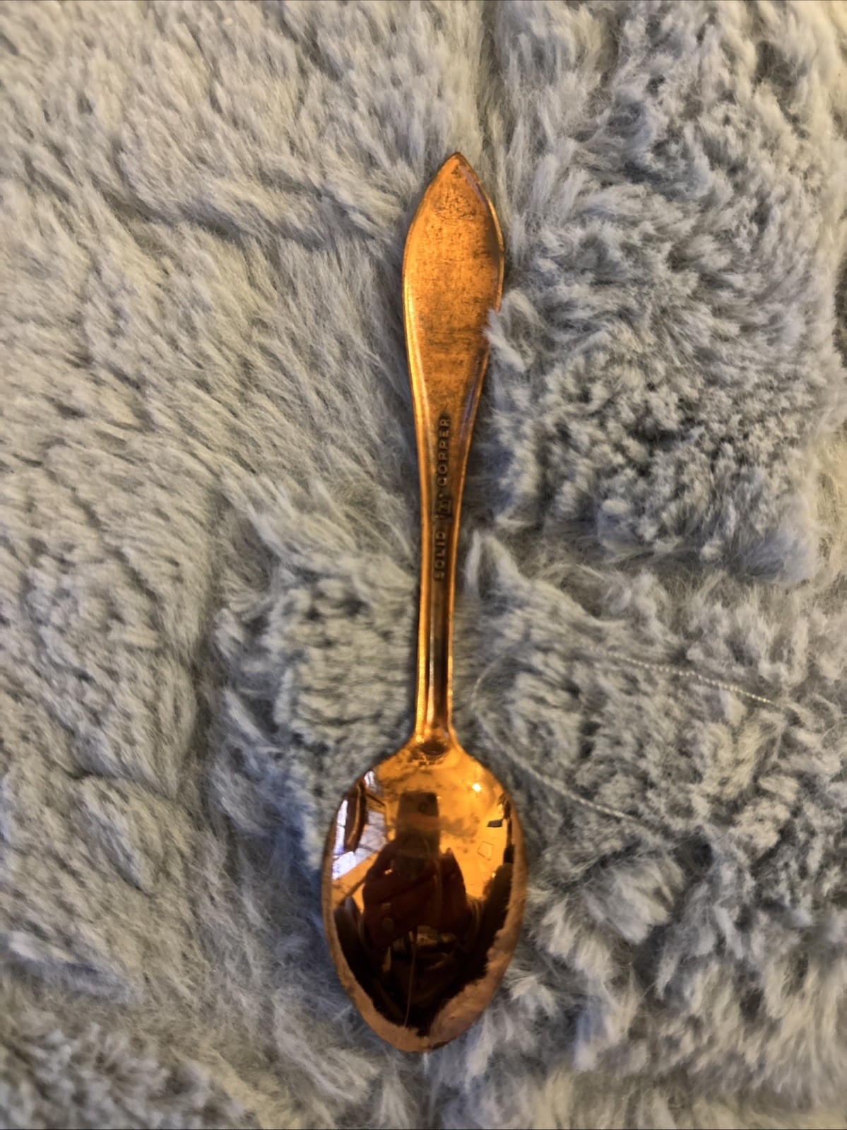 Vintage Solid Copper Teton National Park Souvenir Spoon 4.25″ long