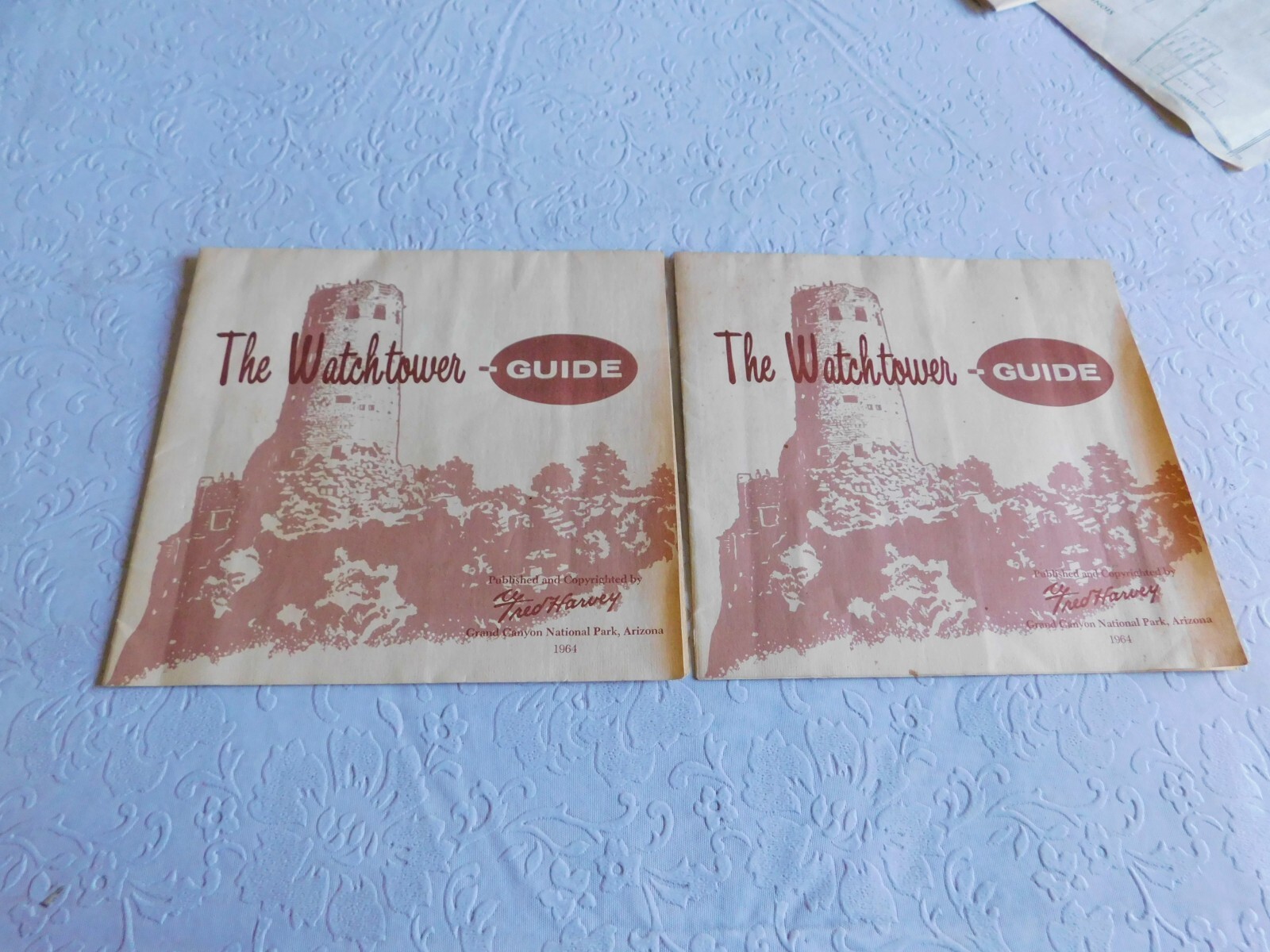 1964 VINTAGE FRED HARVEY WATCHTOWER GUIDES (2) GRAND CANYON NATIONAL PARK AZ.