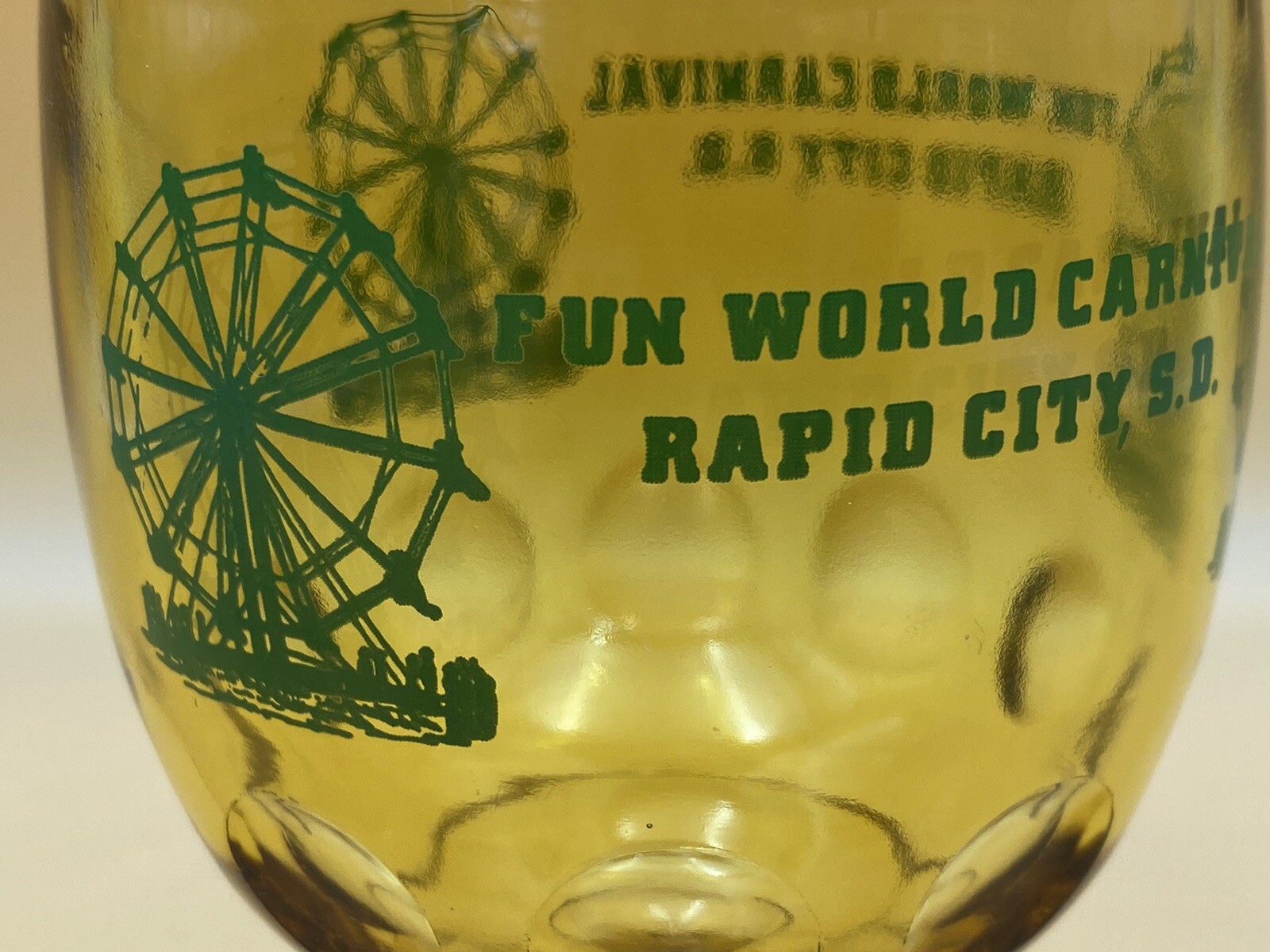 Vintage Fun World Carnival, Rapid City, SD Souvenir Drink Glass/Chalice/Goblet
