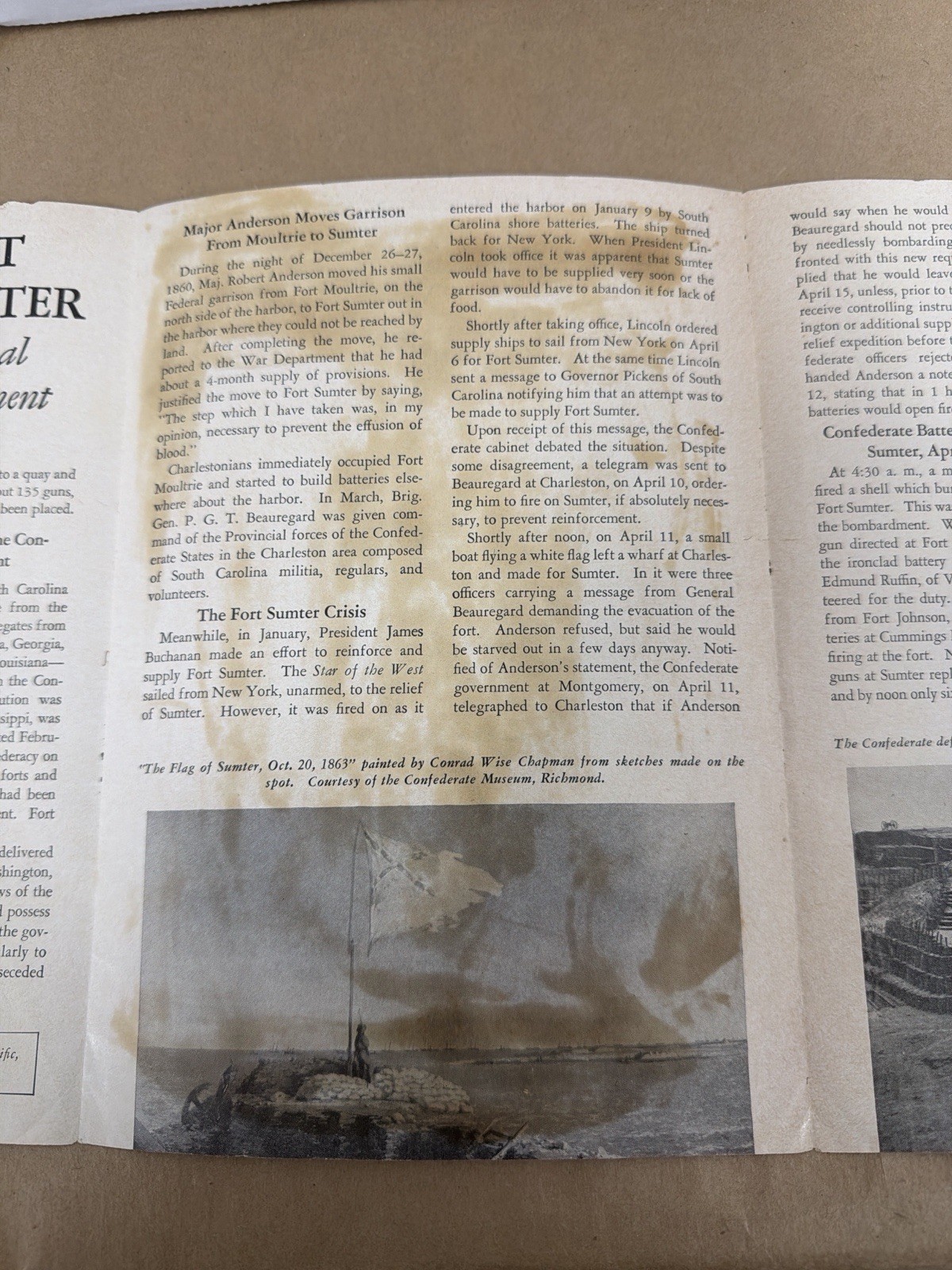 1961 Fort Sumter National Monument Booklet NPS Civil War Map