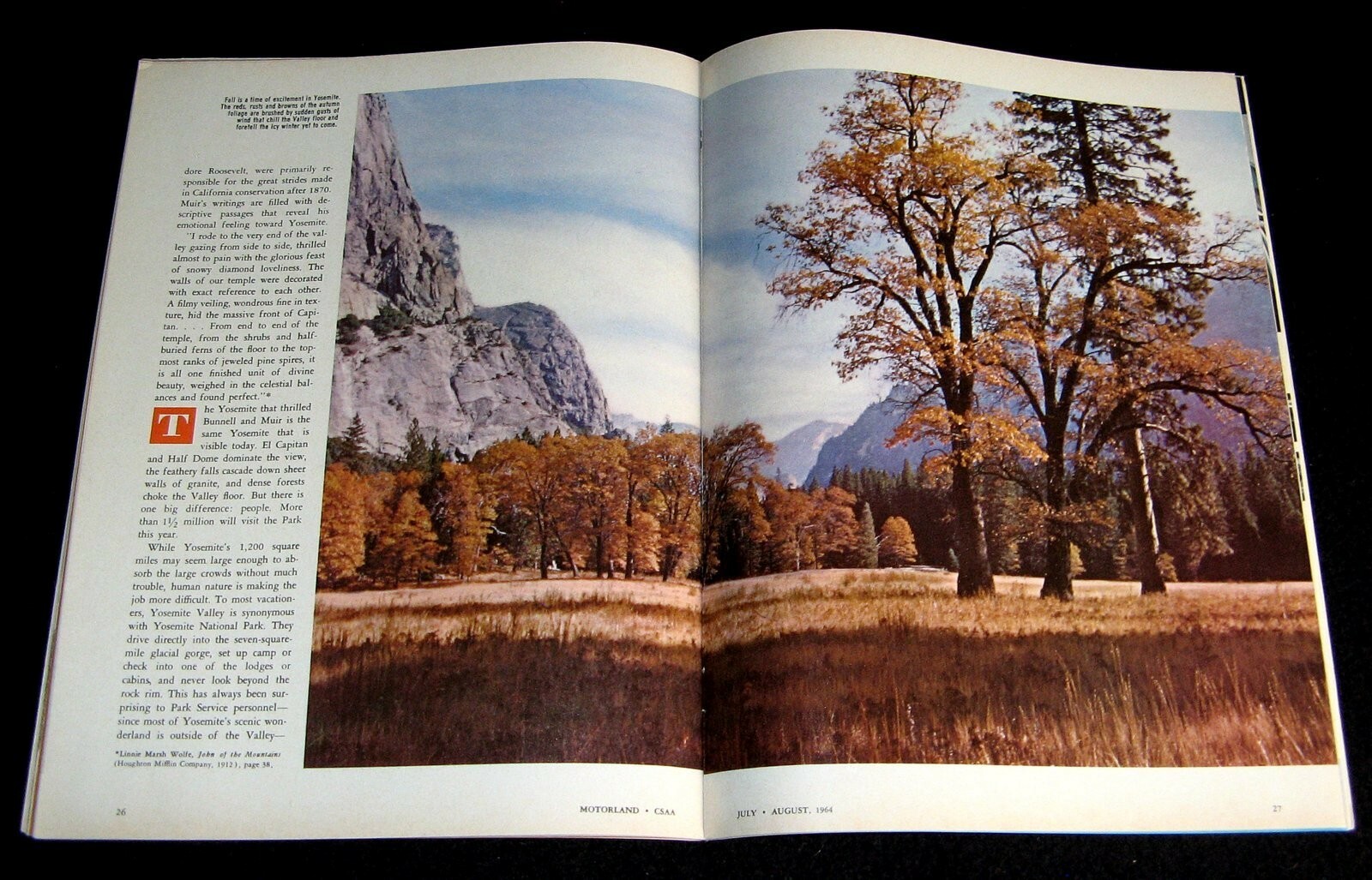 YOSEMITE 1964 PICTORIAL & COVER MOTORLAND MAGAZINE AAA + SURF SANTA CRUZ COUNTY