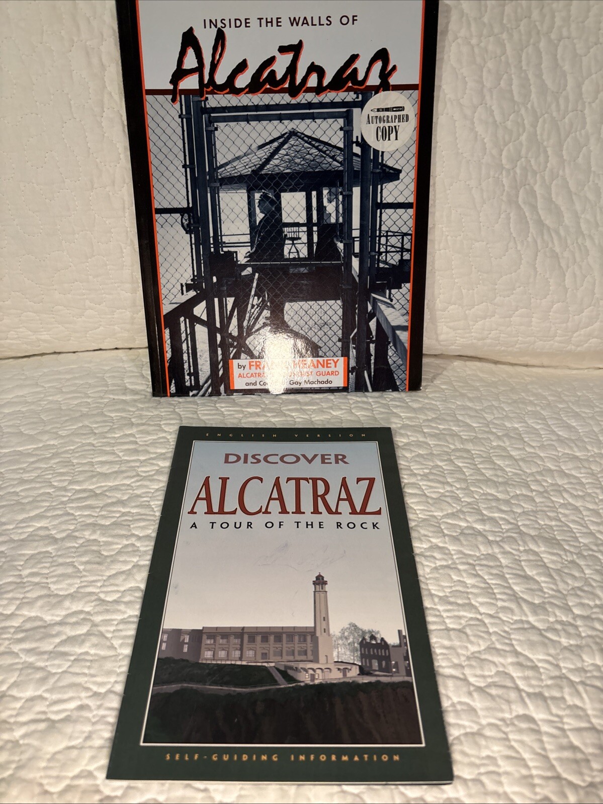 Vintage Alcatraz Program Autographed By Frank Heney, Alcatraz Guard 1997