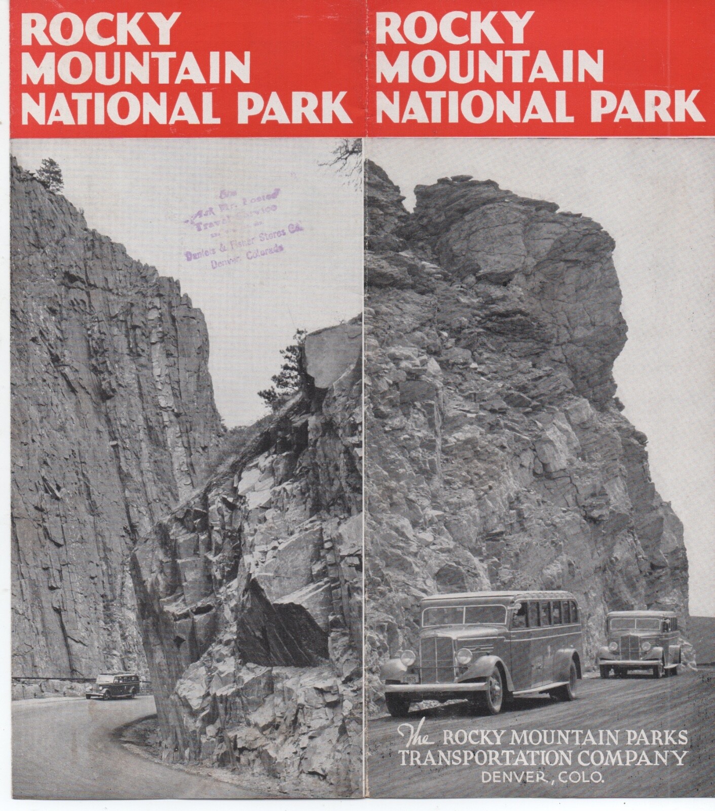 1930 Rocky Mountain National Park Transportation Co Brochure