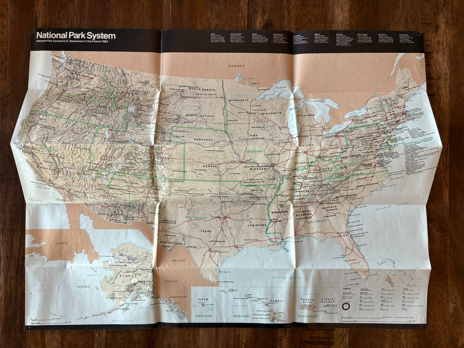 National Parks Guide and Map 1984 – Unigrid Brochure Map Pamphlet