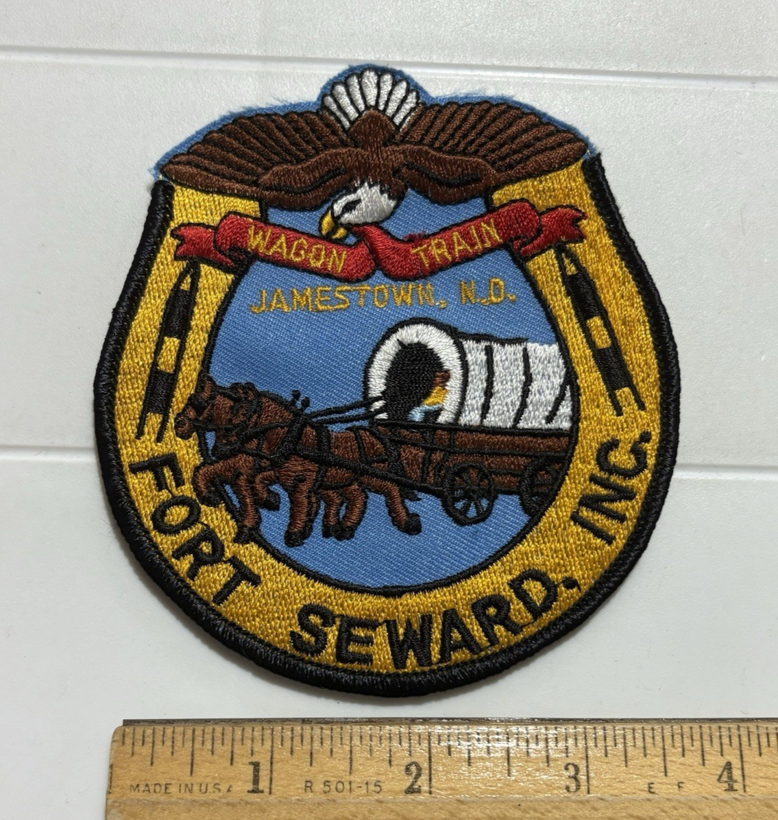 Fort Seward Inc. Wagon Train Jamestown North Dakota Souvenir Embroidered Patch
