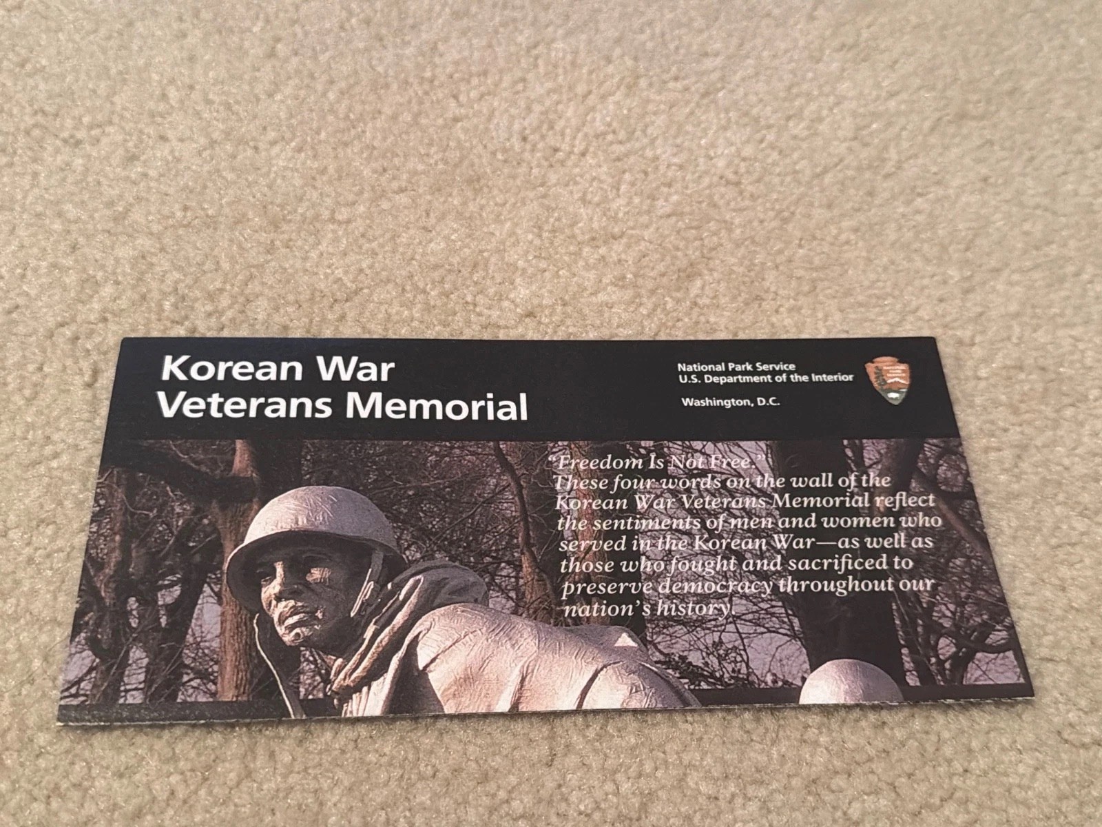 Korean War Veterans Memorial National Park Unigrid Brochure Washington DC