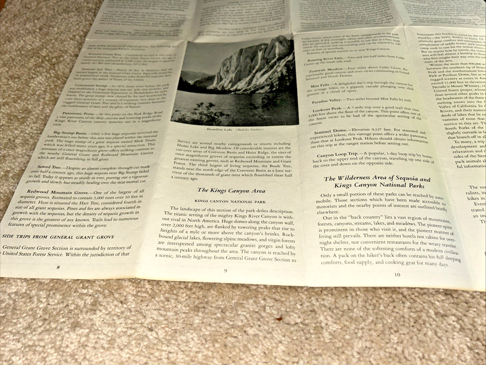 2 Vintage SEQUOIA NATIONAL PARK Brochures US Dept of Interior 1954 & 1957